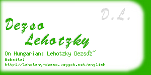 dezso lehotzky business card